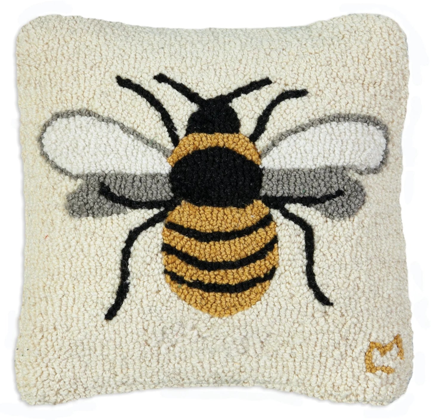 Lone Bee Wool Throw Pillow