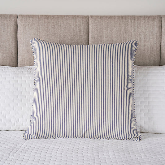 Navy Blue Ticking Stripe Euro Sham