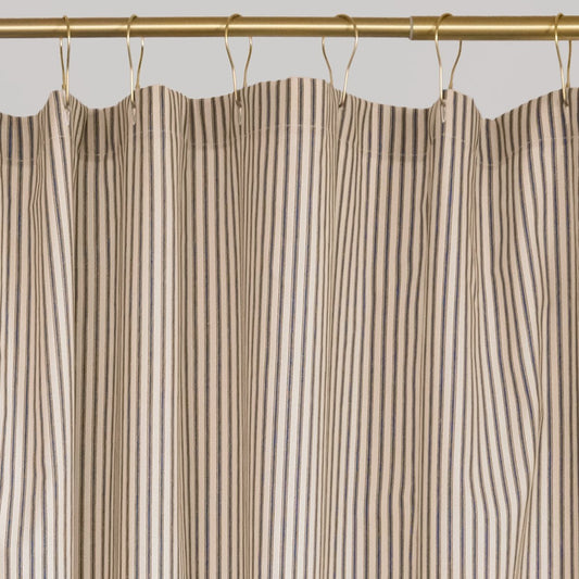 Brown Ticking Stripe Shower Curtain