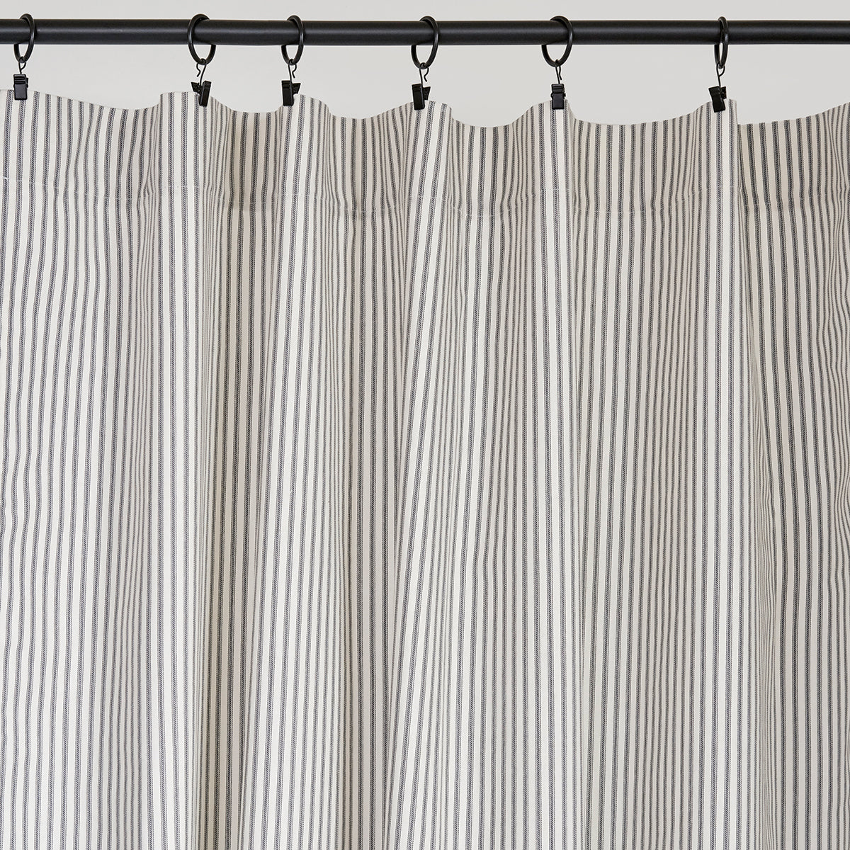 Gray Ticking Stripe Curtain Panel