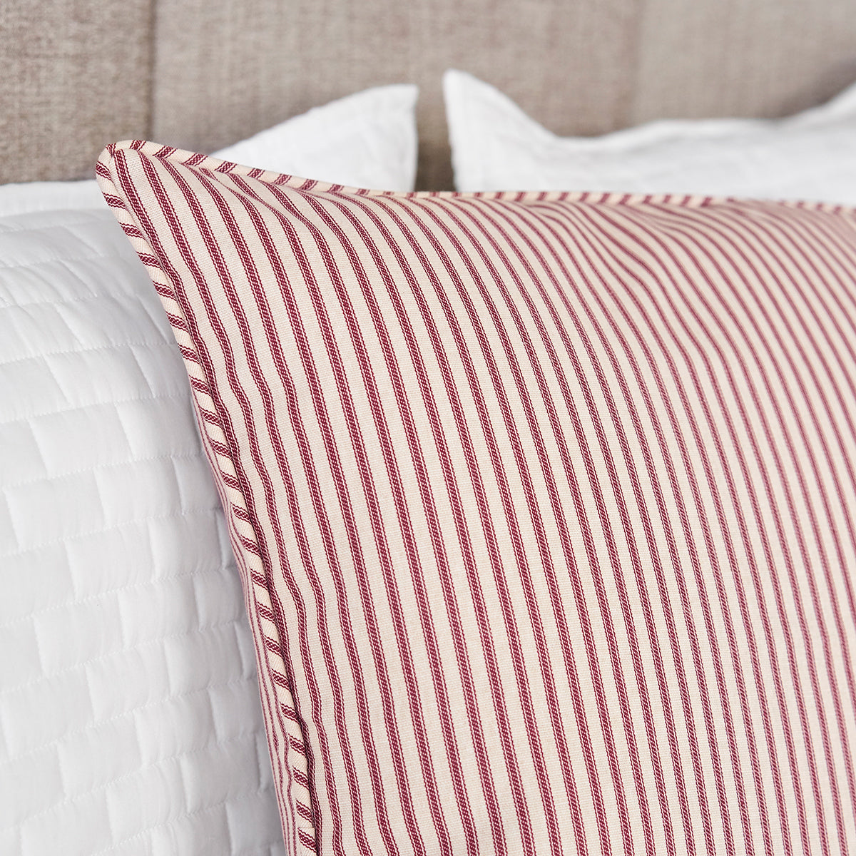Ticking Stripe Sham | Red | King
