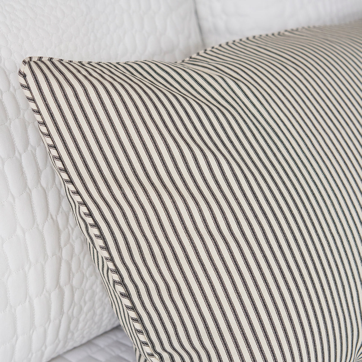 Ticking Stripe Sham | Black | King