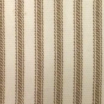 Ruffled Ticking Stripe Shower Curtain Brown