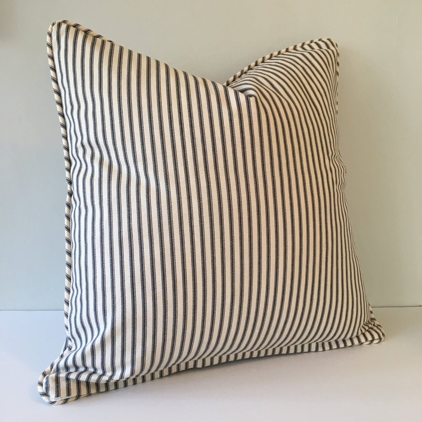 Black Ticking Stripe Pillow