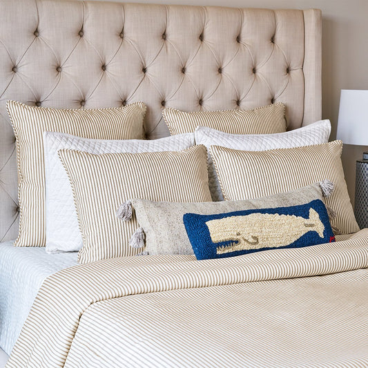 Brown Stripe Ticking Duvet Cover | Made in USA