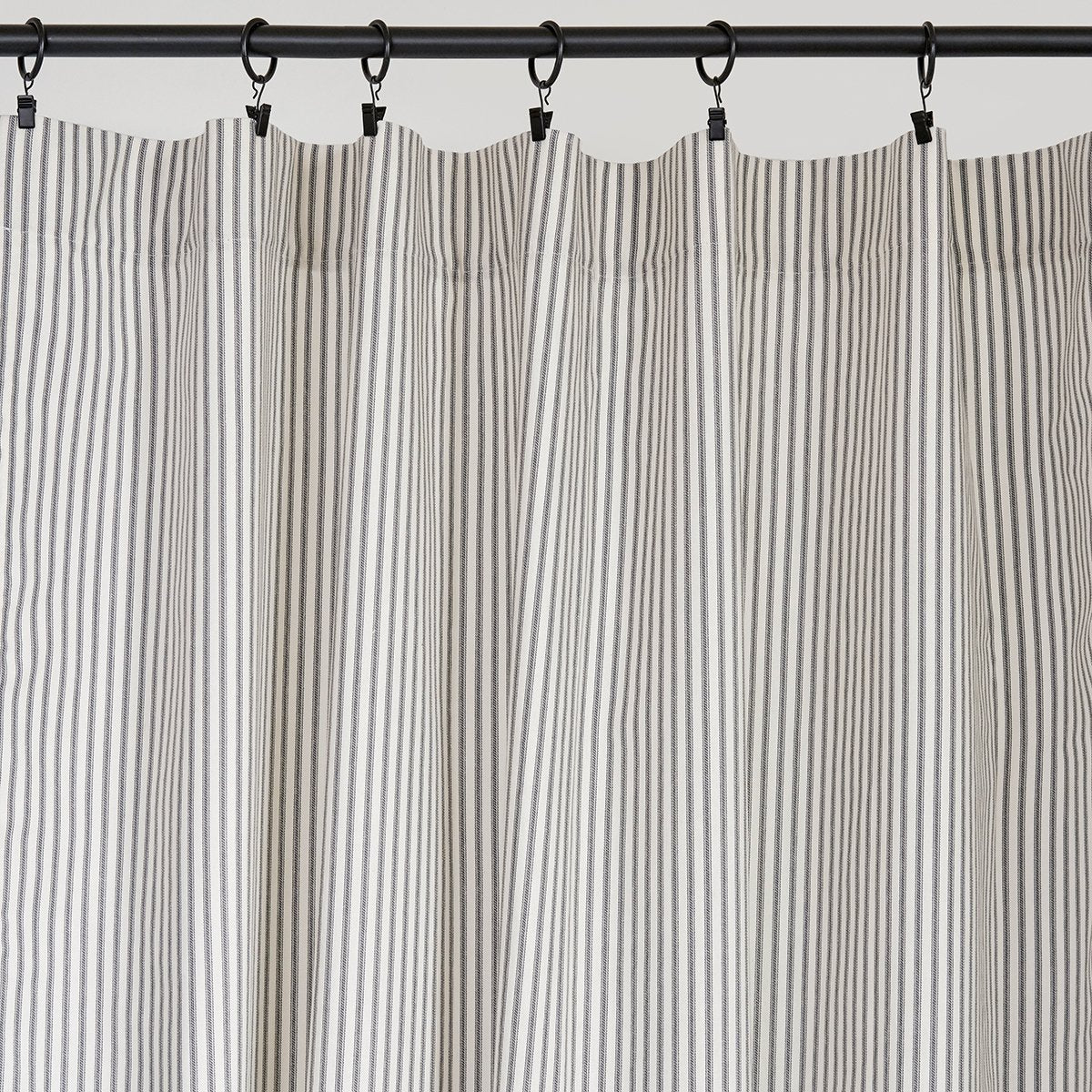 Gray Ticking Stripe Curtain Panel