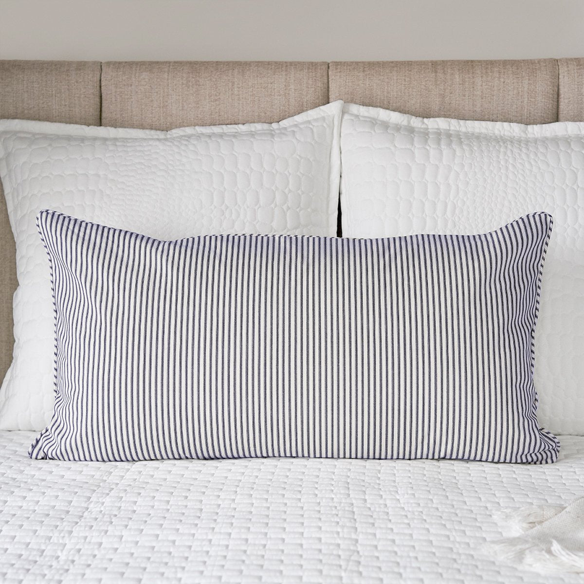 Ticking Stripe Pillow Sham | King Size Blue