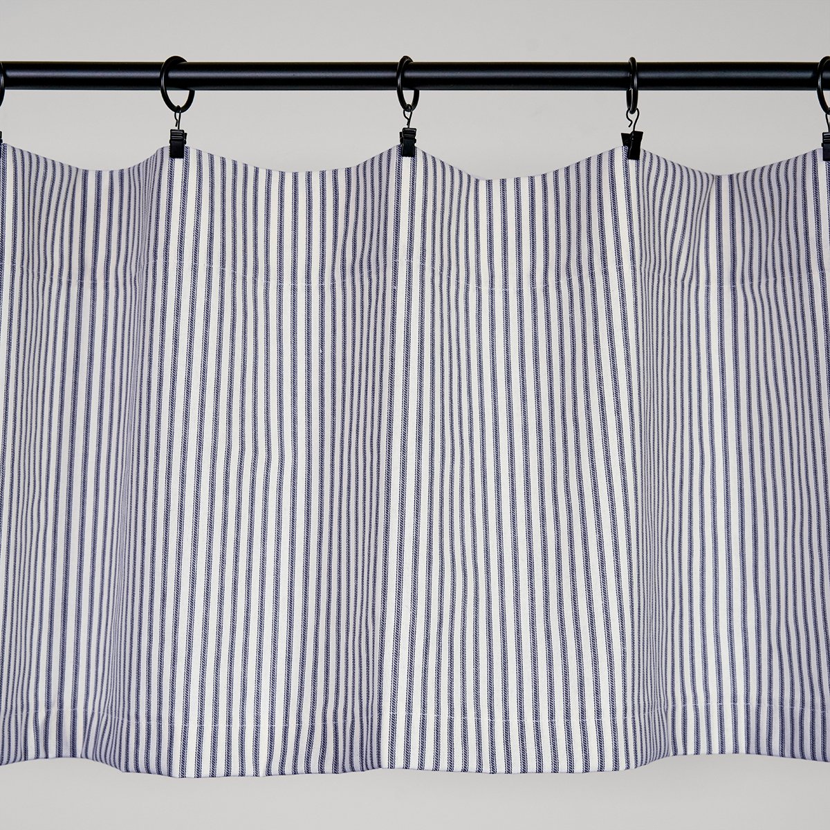 Ticking Stripe Valance Blue