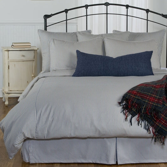 Ticking Stripe Duvet Cover - Navy, Black, Grey, Red, Brown