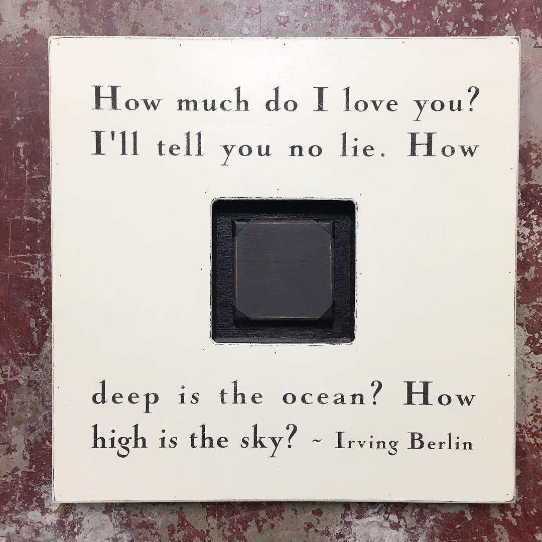 Sugarboo & Co Photobox Picture Frame in Cream with the quote how much do I love you I'll tell you no lie. How deep is the ocean? How high is the sky. - Irving Berlin