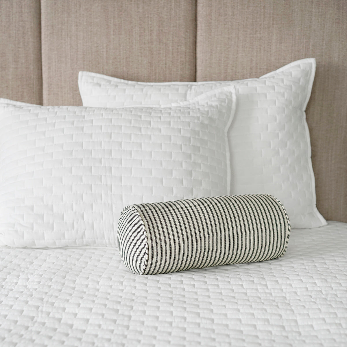 Black Ticking Stripe Bolster Pillow