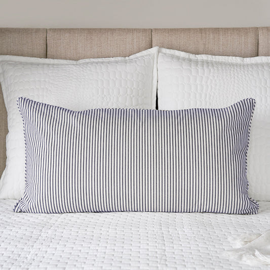 Ticking Stripe Sham | Navy Blue | King