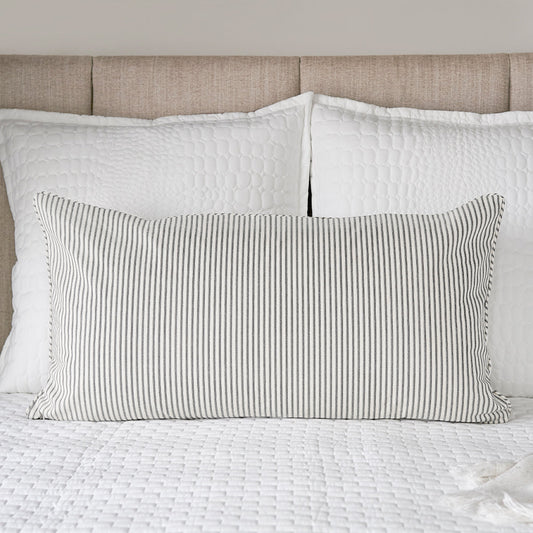 Ticking Stripe Sham | Gray | King