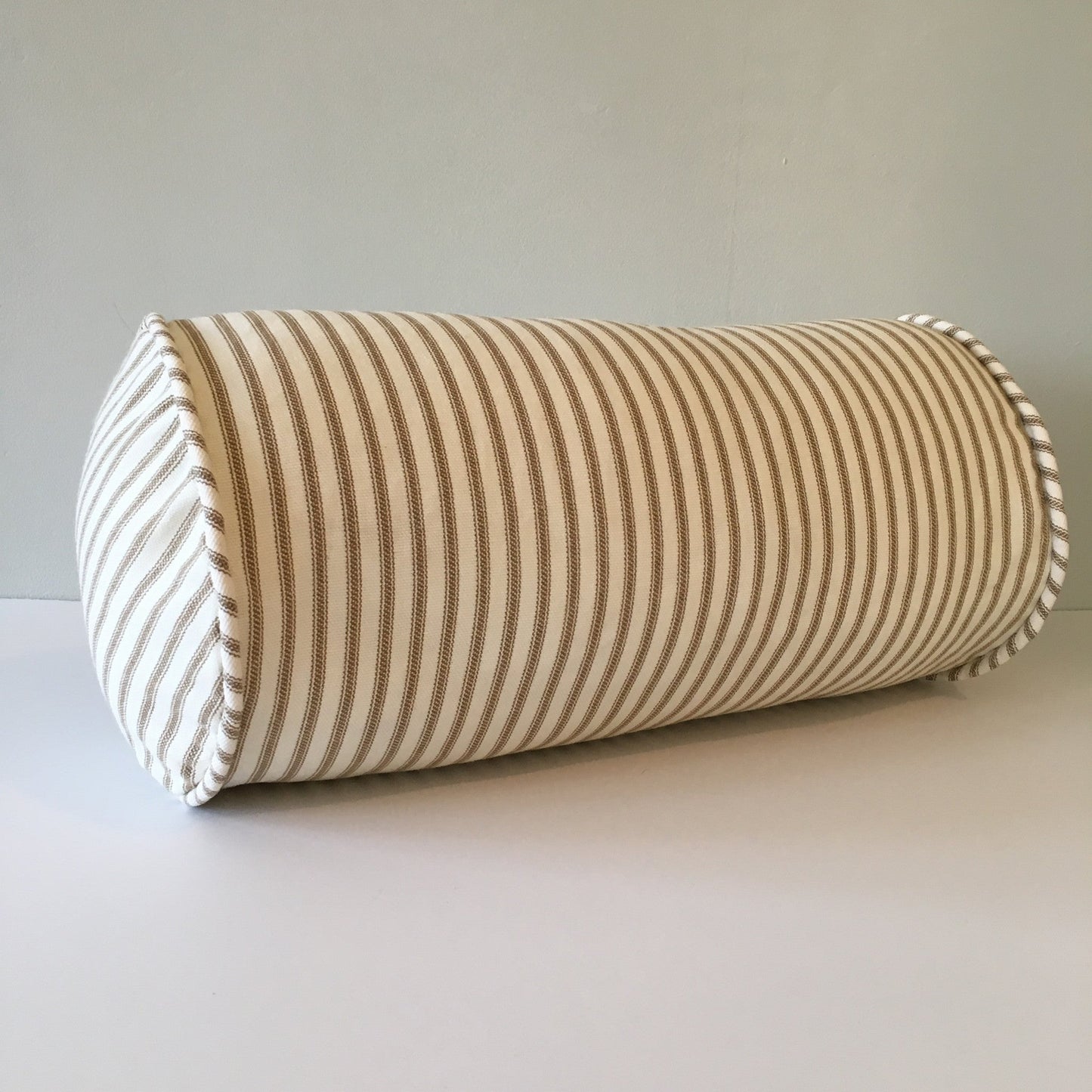 Brown Ticking Stripe Bolster Pillow