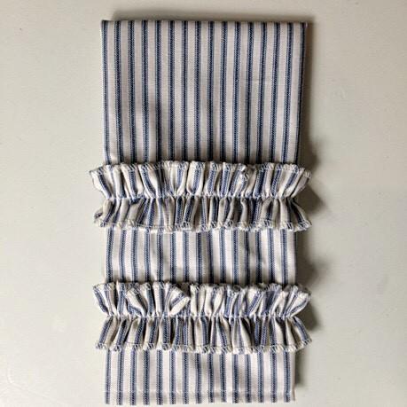 Ticking Stripe Guest Towel Navy Blue