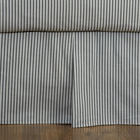 Black Ticking Stripe Bedskirt