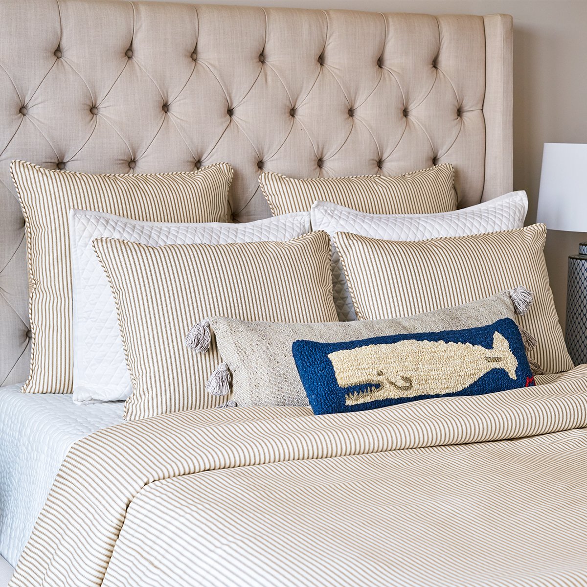 Ticking Stripe Duvet Cover - Navy, Black, Grey, Red, Brown