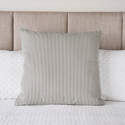 Ticking Stripe Pillow Sham |  Euro Size Black