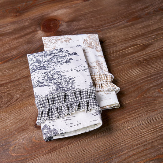 Toile Guest Towel Black or Brown CLOSEOUT