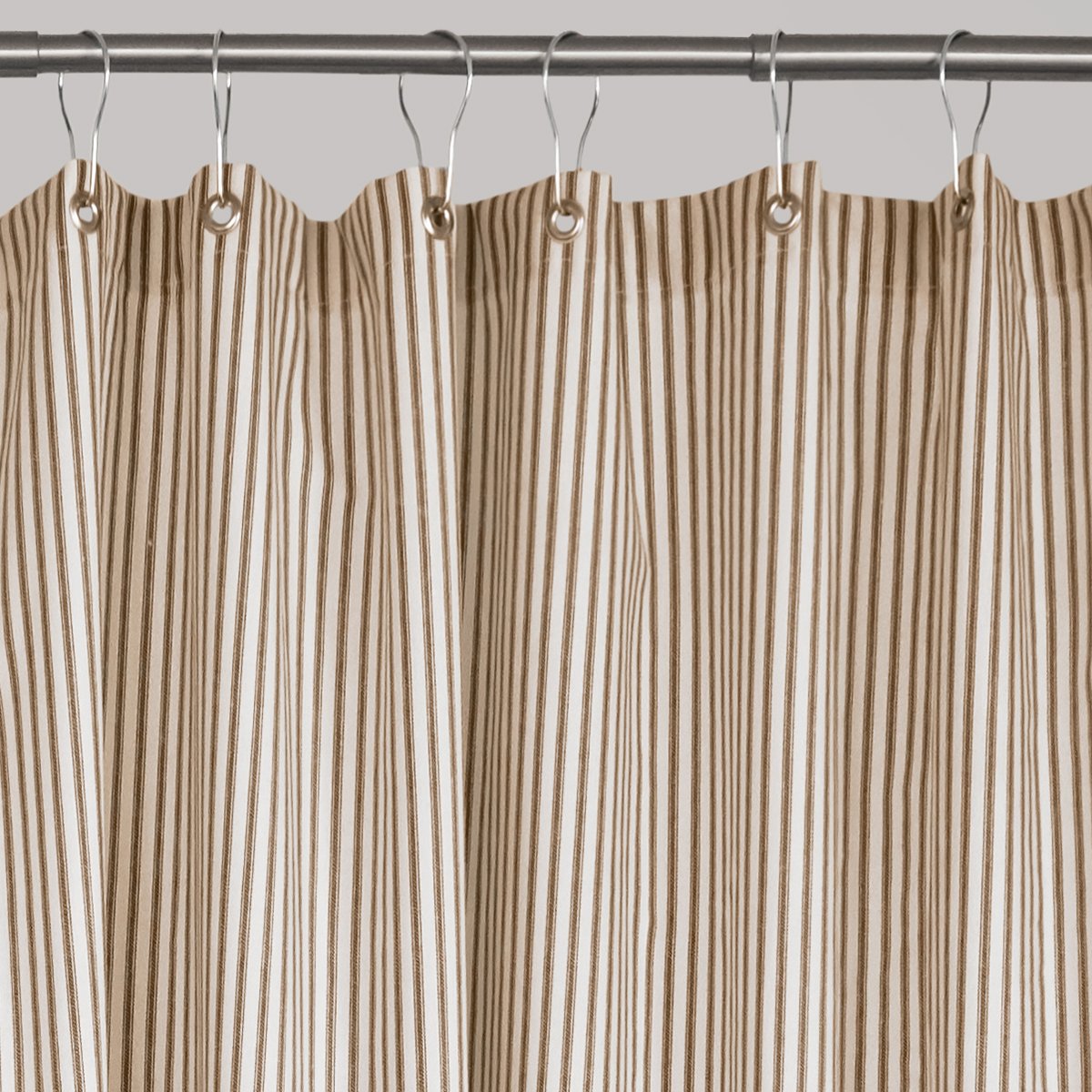 Ticking Stripe Shower Curtain Black, Brown, Grey, Navy, Red  72x72 or custom size