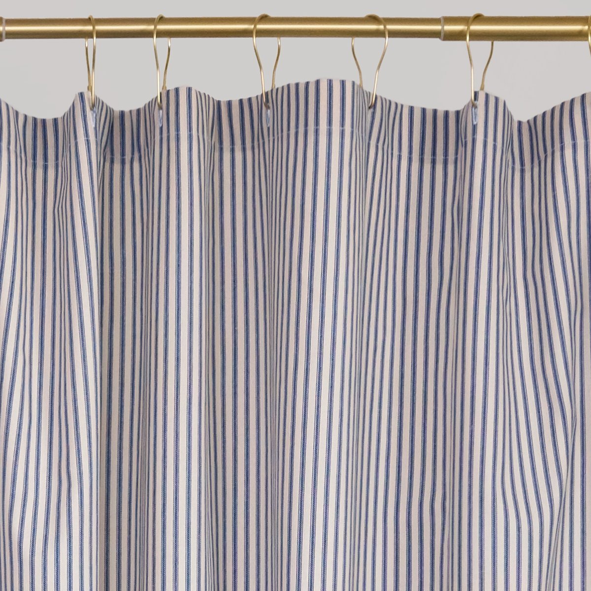 Ticking Stripe Shower Curtain Navy Blue