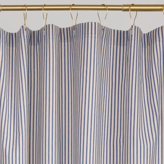 Ticking Stripe Shower Curtain Navy Blue