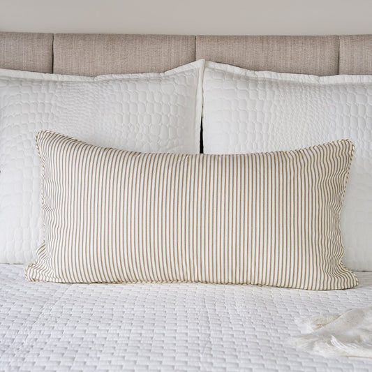 Ticking Stripe Pillow Sham |   King Size Brown
