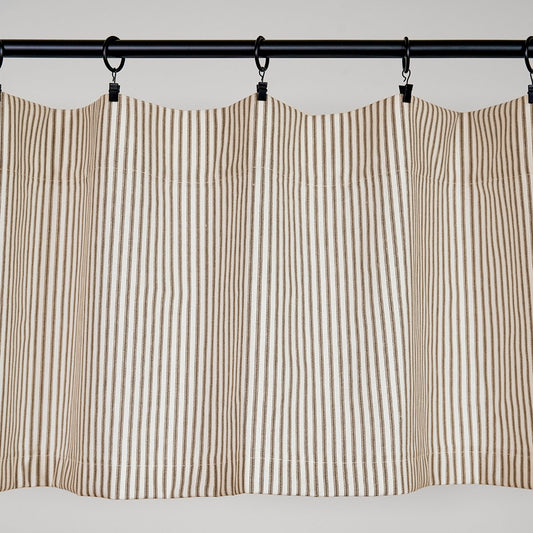 Ticking Stripe Valance Brown