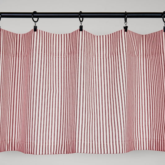 Ticking Stripe Valance Red