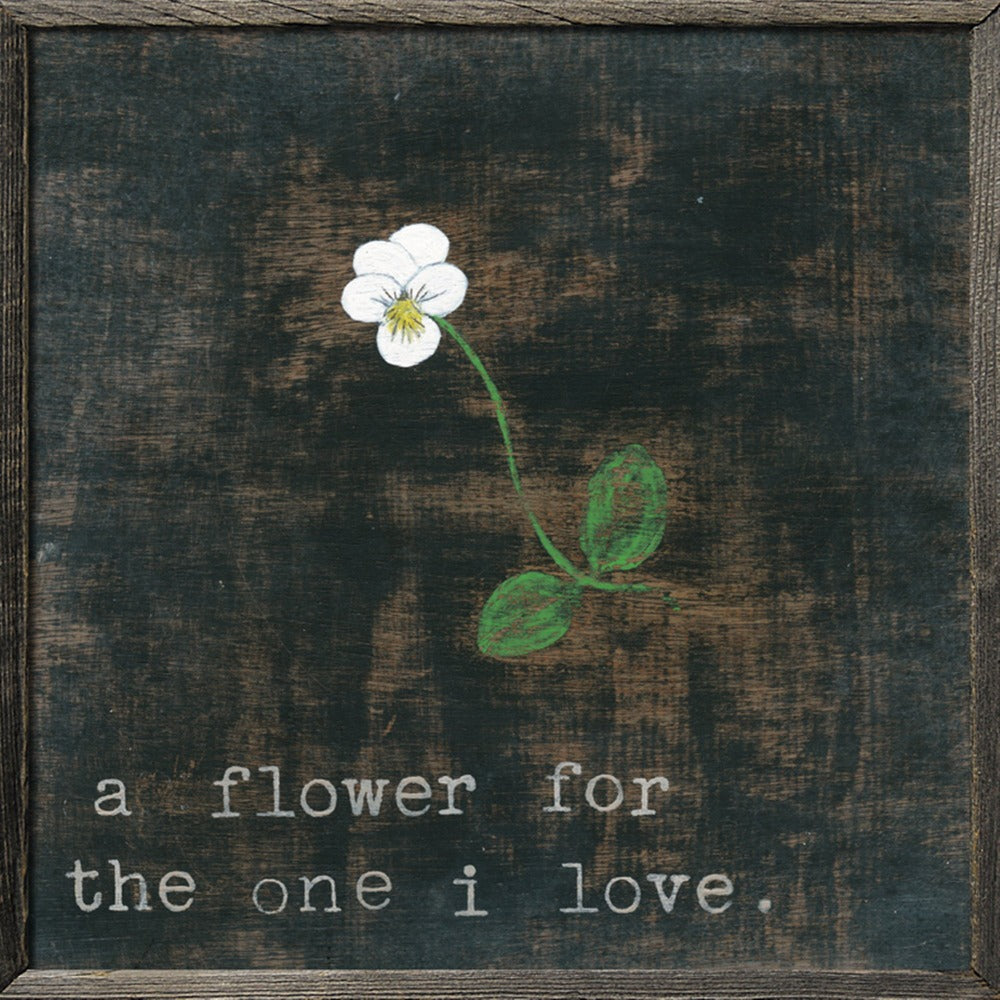 A-Flower-For-The-One-I-Love-Black-Art-Print-With-Flower