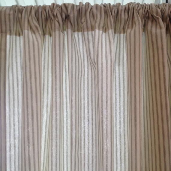 Gray Ticking Stripe Window Curtain