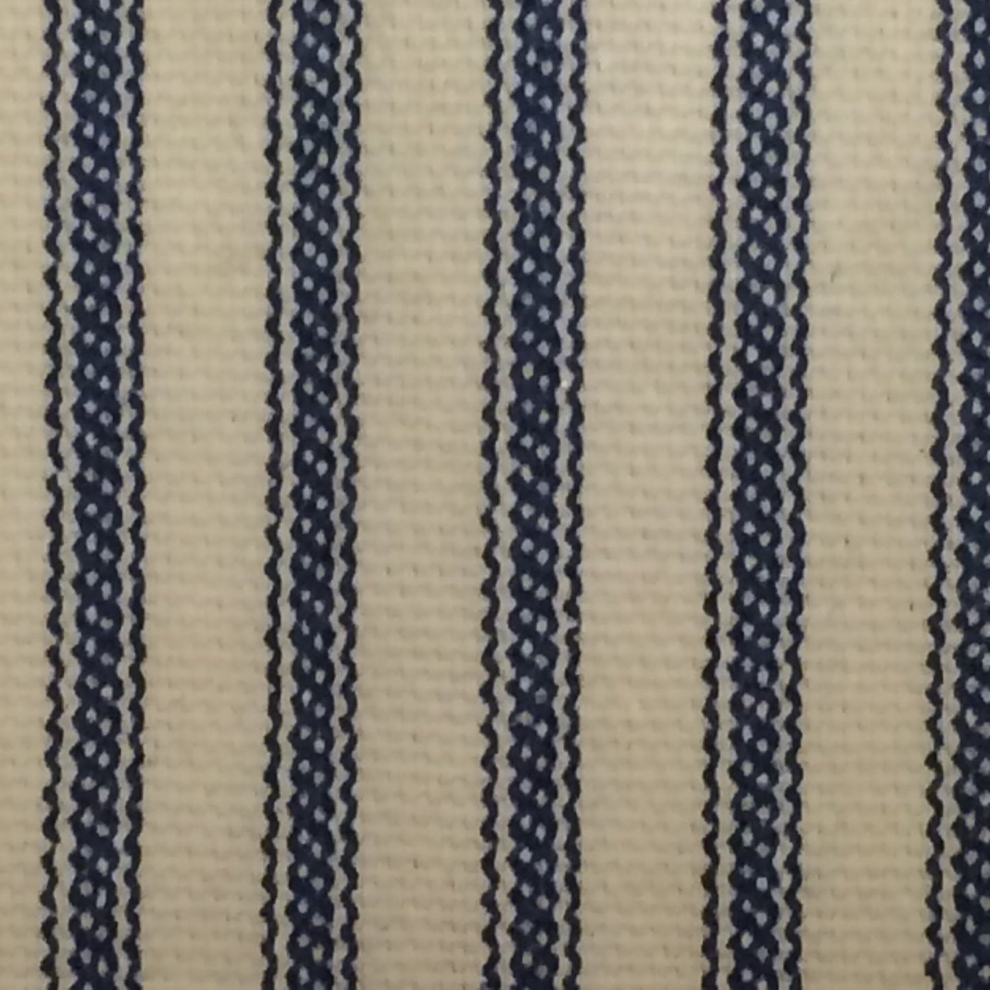 Vintage Ticking Stripe Shower Curtain with Ruffles