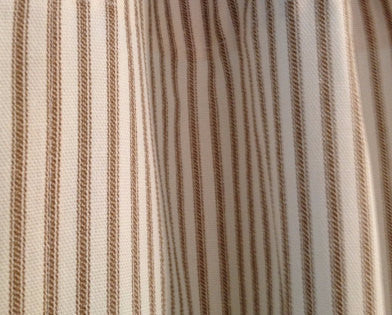 Brown Ticking Stripe Fabric Close Up