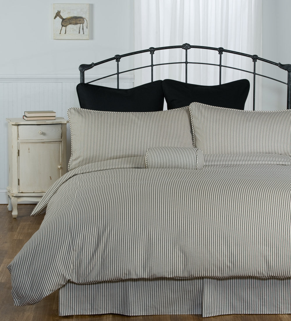 Brown Ticking Stripe Bedding and Duvet Cover