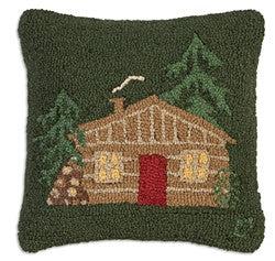 Little Cabin On Green Pillow