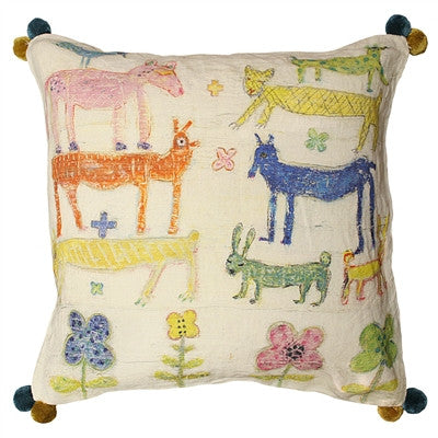 Sugarboo Throw Pillow With Stacked Animals