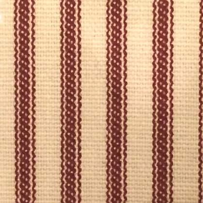 Ticking Stripe Valance with Ruffles Red