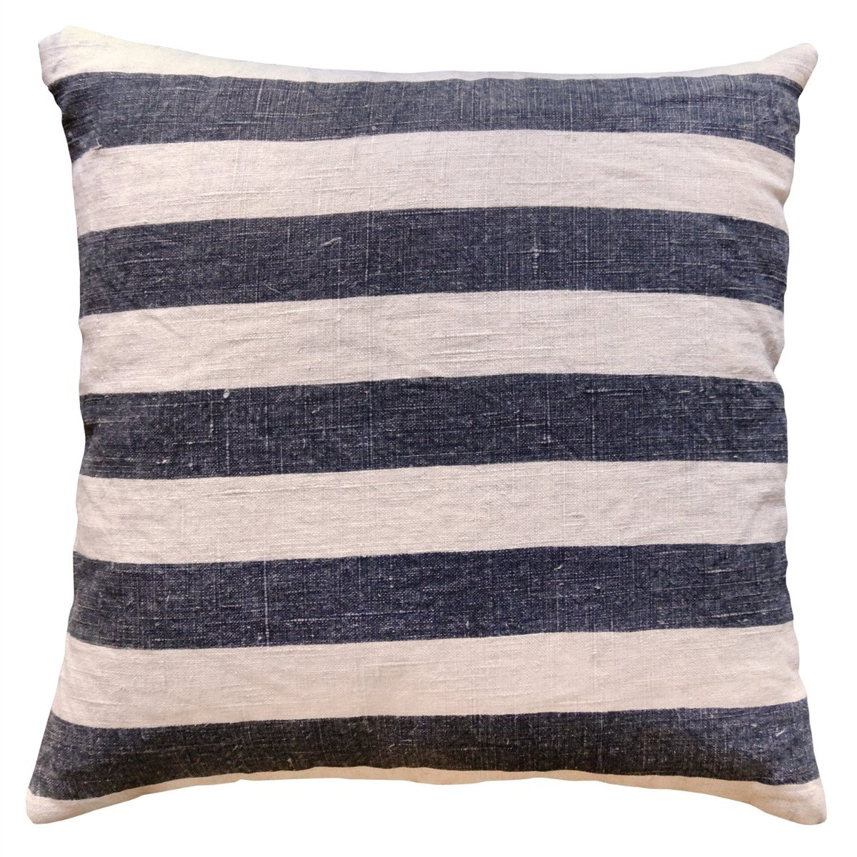 Black Stripe Linen Throw Pillow by Sugarboo